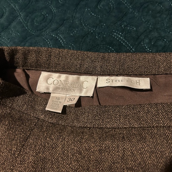 Conrad C Woman Brown Herringbone cold weather full length Skirt – Size 16 - Picture 10 of 12